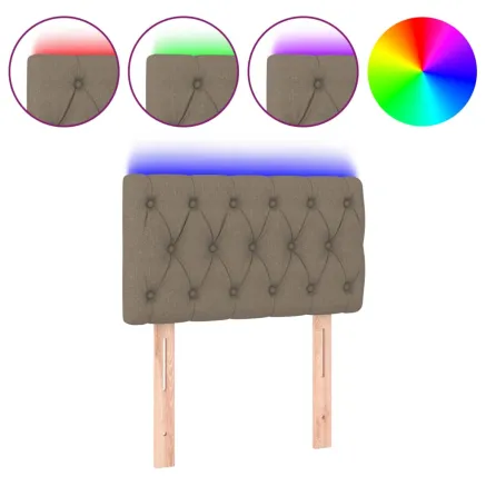 Tête de lit à LED Taupe 80x7x78/88 cm Tissu 2