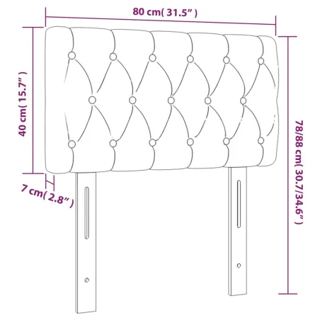 Tête de lit à LED Crème 80x7x78/88 cm Tissu