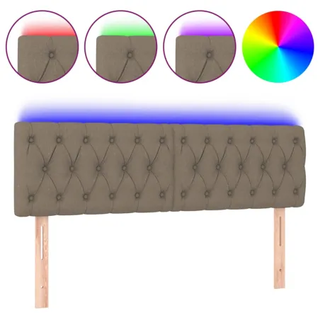 Tête de lit à LED Taupe 144x7x78/88 cm Tissu