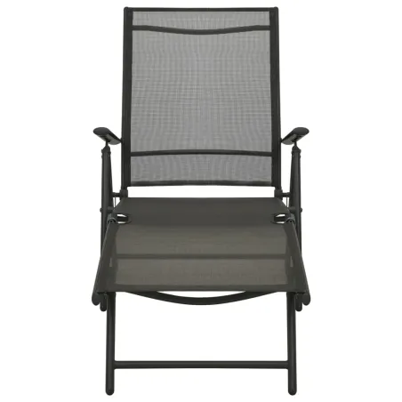 Salon de jardin 3 pcs textilène et aluminium noir