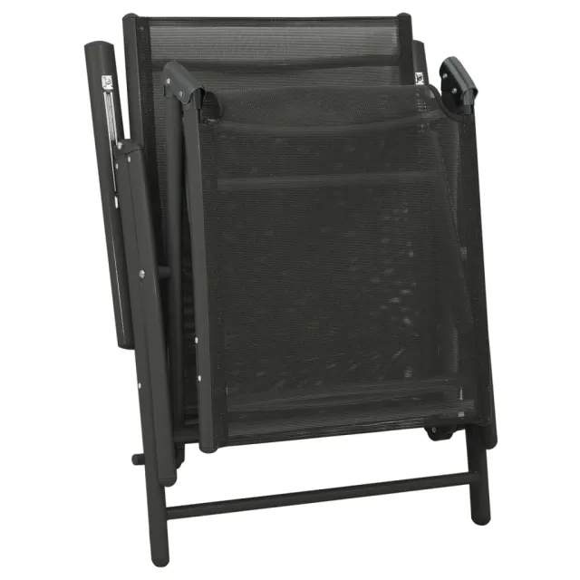 Salon de jardin 3 pcs textilène et aluminium noir