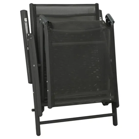 Salon de jardin 3 pcs textilène et aluminium noir