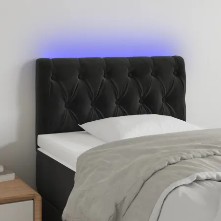 Tête de lit à LED Noir 80x7x78/88 cm Velours