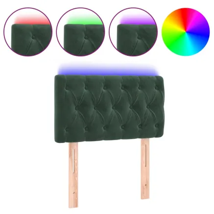 Tête de lit à LED Vert foncé 80x7x78/88 cm Velours 2