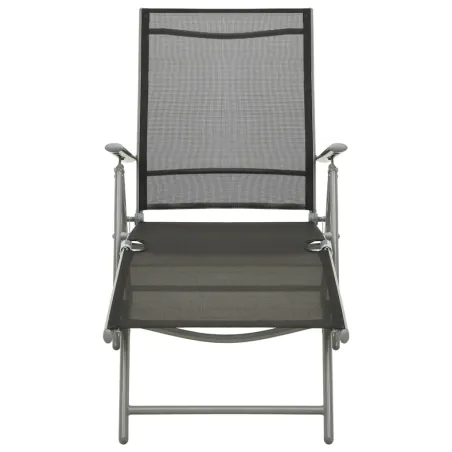 Salon de jardin 3 pcs textilène et aluminium argenté