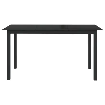 Table de jardin Noir 150x90x74 cm Aluminium et verre 2