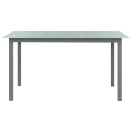Table de jardin Gris clair 150x90x74 cm Aluminium et verre 2