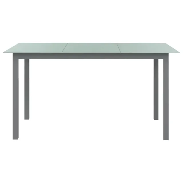 Table de jardin Gris clair 150x90x74 cm Aluminium et verre