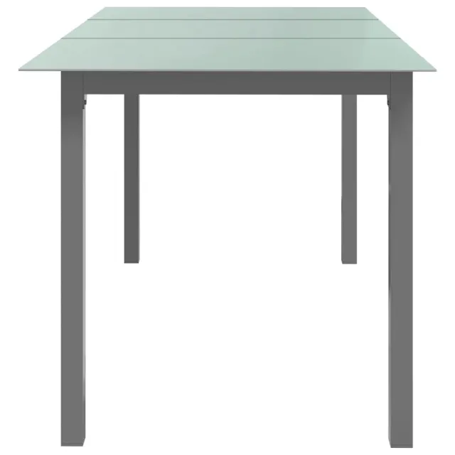 Table de jardin Gris clair 150x90x74 cm Aluminium et verre