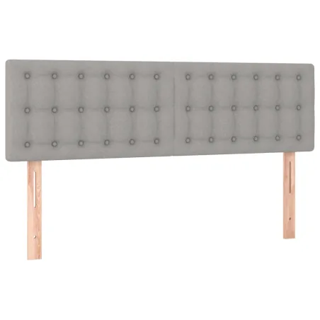 Tête de lit à LED Gris clair 144x5x78/88 cm Tissu