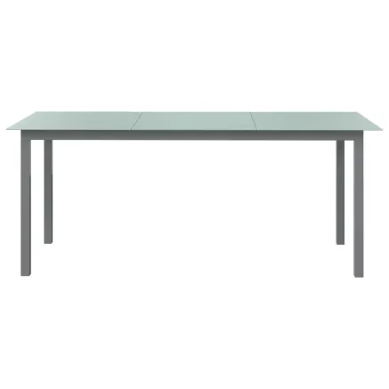Table de jardin Gris clair 190x90x74 cm Aluminium et verre 2