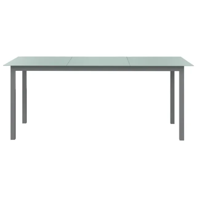 Table de jardin Gris clair 190x90x74 cm Aluminium et verre