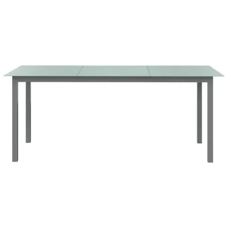 Table de jardin Gris clair 190x90x74 cm Aluminium et verre