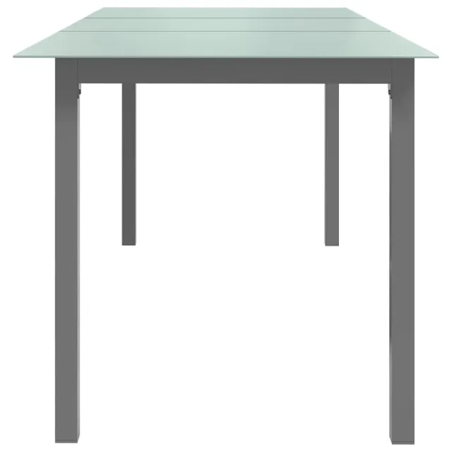 Table de jardin Gris clair 190x90x74 cm Aluminium et verre