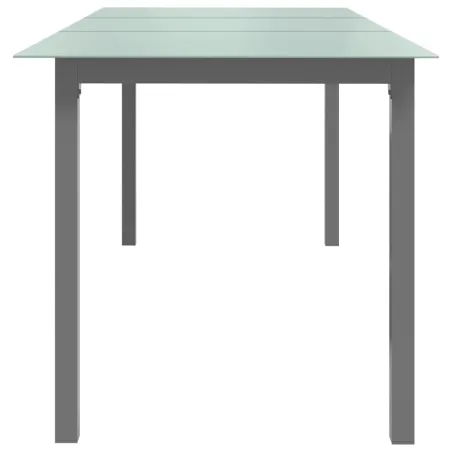 Table de jardin Gris clair 190x90x74 cm Aluminium et verre