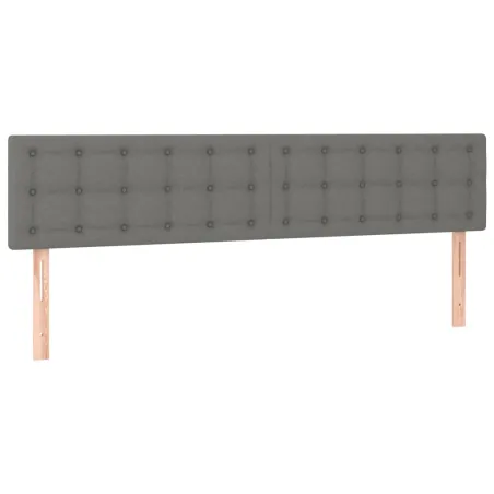 Tête de lit à LED Gris foncé 200x5x78/88 cm Tissu