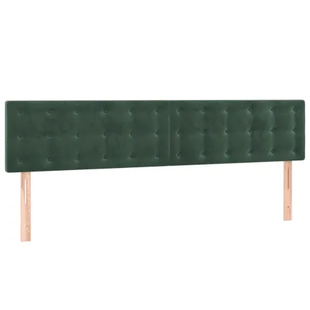 Tête de lit à LED Vert foncé 200x5x78/88 cm Velours