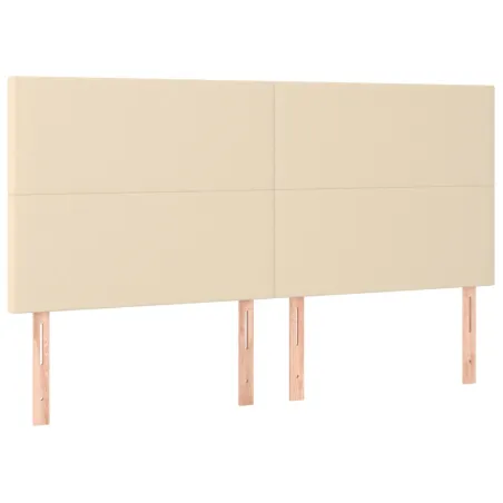 Tête de lit à LED Crème 180x5x118/128 cm Tissu