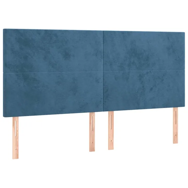 Tête de lit à LED Bleu foncé 180x5x118/128 cm Velours
