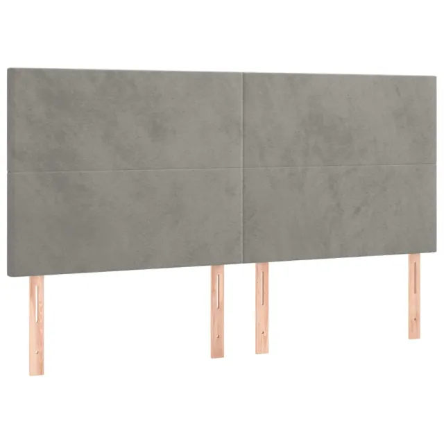 Tête de lit à LED Gris clair 200x5x118/128 cm Velours