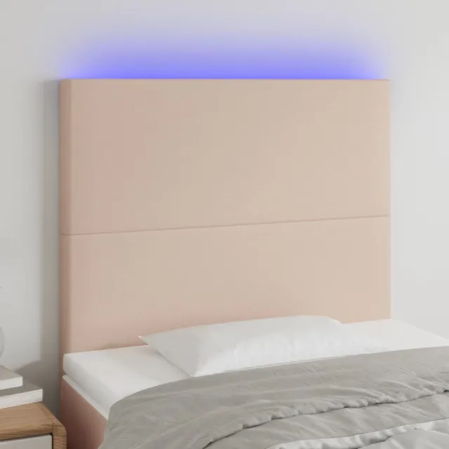 Tête de lit à LED Cappuccino 100x5x118/128 cm Similicuir