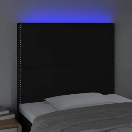 Tête de lit à LED Noir 80x5x118/128 cm Tissu