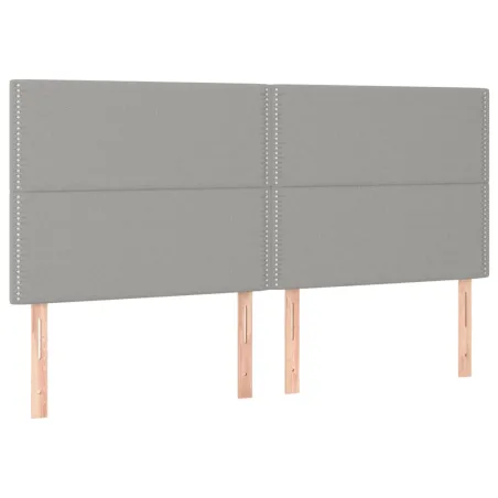 Tête de lit à LED Gris clair 180x5x118/128 cm Tissu
