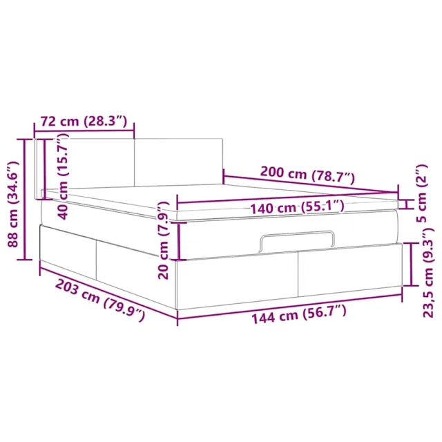 Tête de lit à LED Gris clair 144x5x118/128 cm Velours