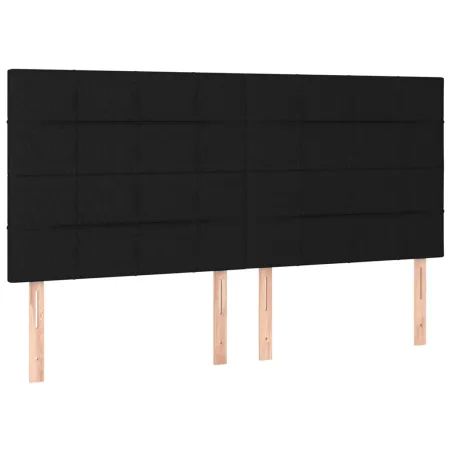 Tête de lit à LED Noir 180x5x118/128 cm Tissu