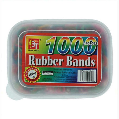 Rubber Hair Bands Beauty Town Assorted/Multi (1000 uds)