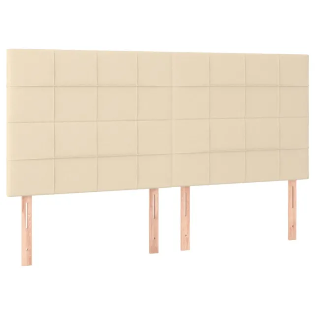 Tête de lit à LED Crème 200x5x118/128 cm Tissu