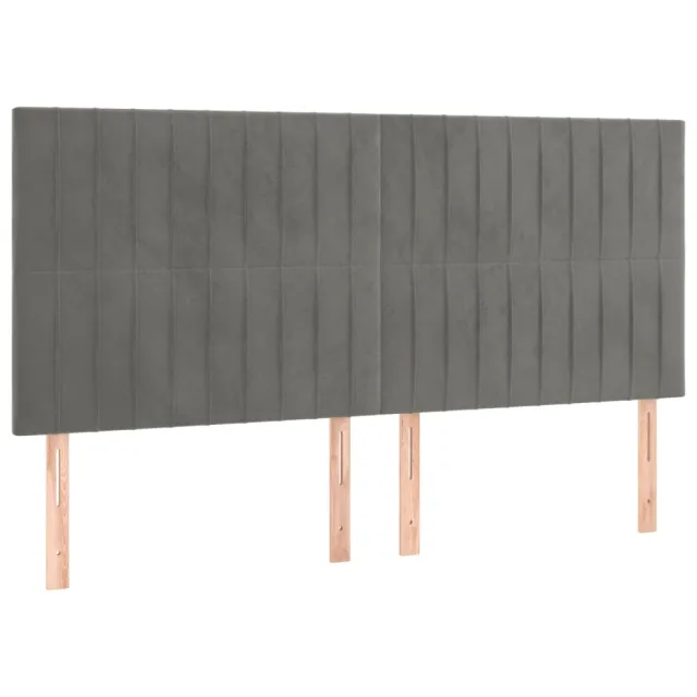 Tête de lit à LED Gris clair 160x5x118/128 cm Velours
