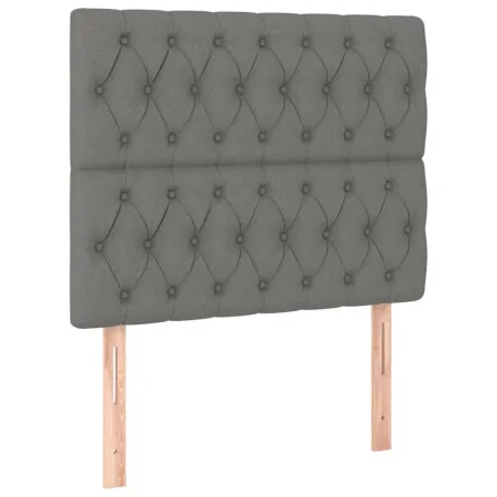Tête de lit à LED Gris foncé 90x7x118/128 cm Tissu