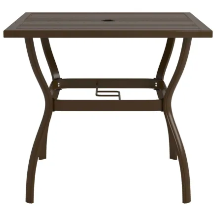 Table de jardin Marron 81,5x81,5x72 cm Acier 2
