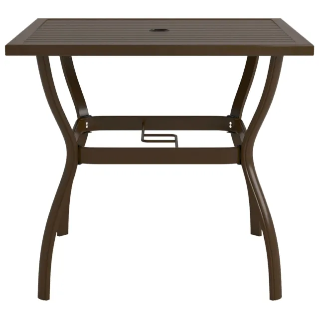 Table de jardin Marron 81,5x81,5x72 cm Acier