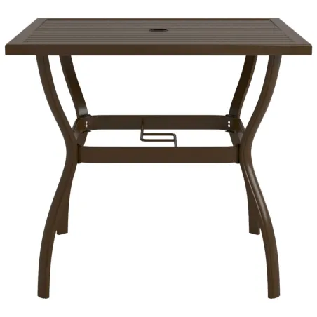 Table de jardin Marron 81,5x81,5x72 cm Acier