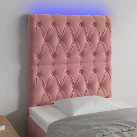 Tête de lit à LED Rose 80x7x118/128 cm Velours