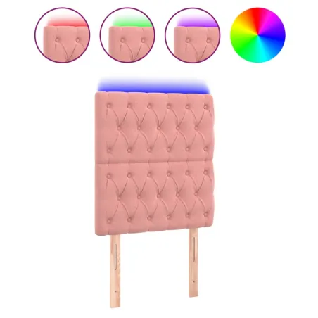 Tête de lit à LED Rose 80x7x118/128 cm Velours