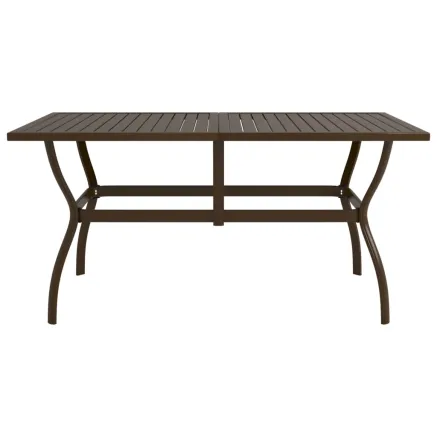 Table de jardin Marron 140x80x72 cm Acier 2