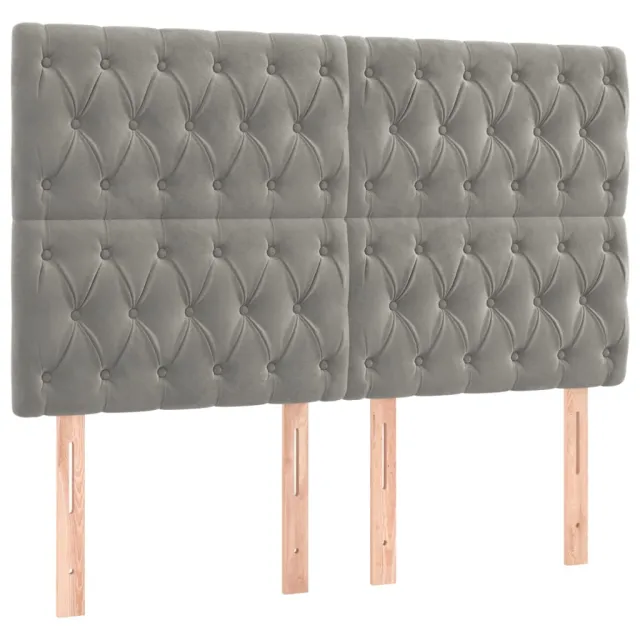 Tête de lit à LED Gris clair 144x7x118/128 cm Velours