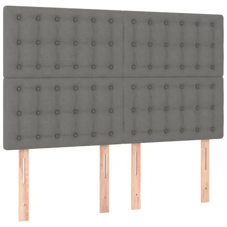 Tête de lit à LED Gris foncé 144x5x118/128 cm Tissu
