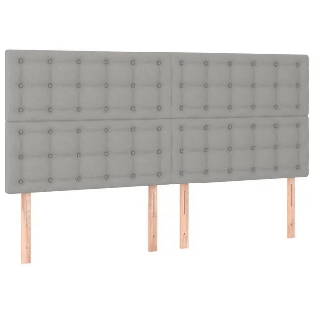 Tête de lit à LED Gris clair 180x5x118/128 cm Tissu