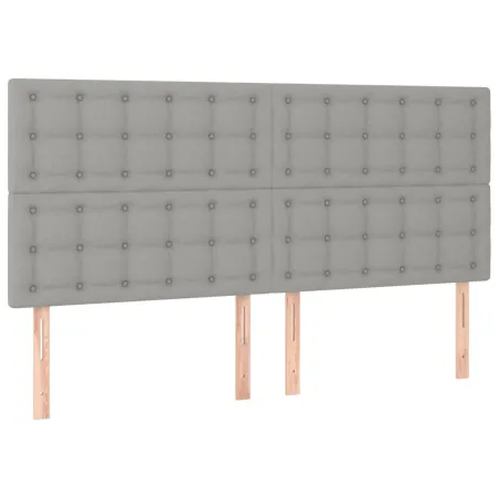 Tête de lit à LED Gris clair 180x5x118/128 cm Tissu