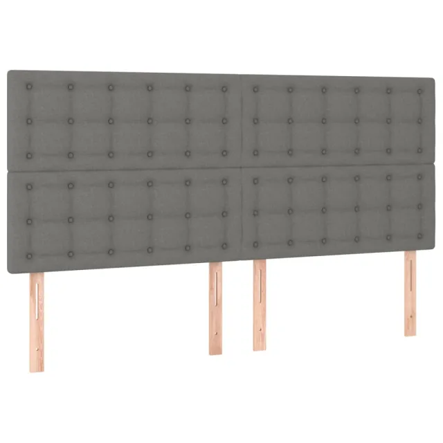 Tête de lit à LED Gris foncé 200x5x118/128 cm Tissu