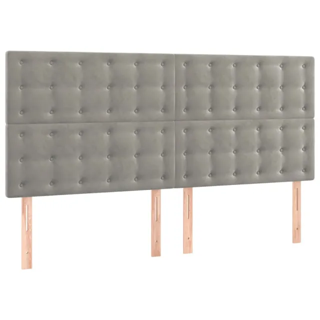 Tête de lit à LED Gris clair 160x5x118/128 cm Velours