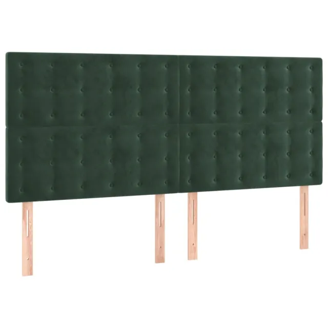 Tête de lit à LED Vert foncé 160x5x118/128 cm Velours