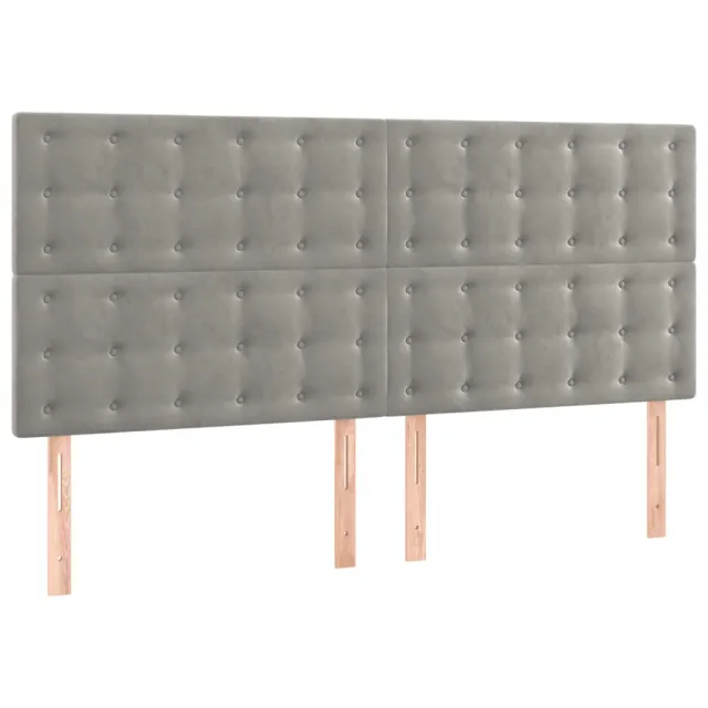 Tête de lit à LED Gris clair 180x5x118/128 cm Velours