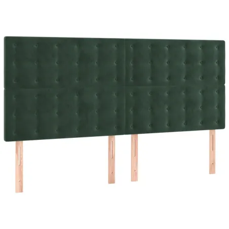 Tête de lit à LED Vert foncé 180x5x118/128 cm Velours