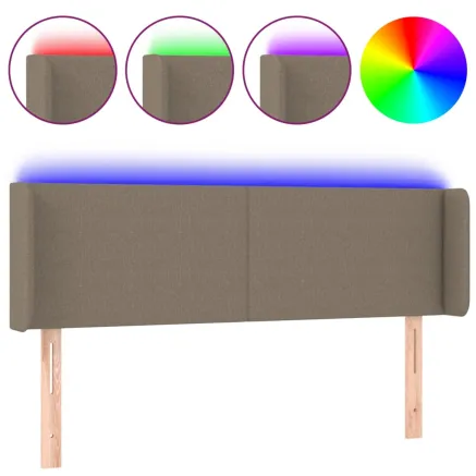 Tête de lit à LED Taupe 147x16x78/88 cm Tissu 2