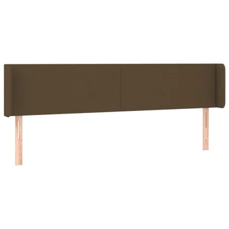 Tête de lit à LED Marron foncé 183x16x78/88 cm Tissu